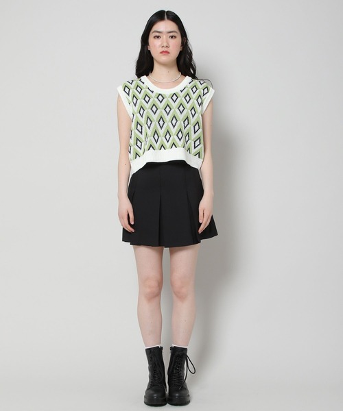 ALAND（エーランド）の「3.3Field Trip／ダイヤモンドニットベスト 2285580（ベスト・レディース・ライトグリーン/ラベンダー・FREE）」の4枚目の写真