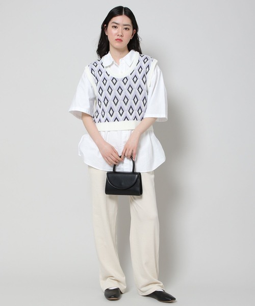 ALAND（エーランド）の「3.3Field Trip／ダイヤモンドニットベスト 2285580（ベスト・レディース・ライトグリーン/ラベンダー・FREE）」の6枚目の写真