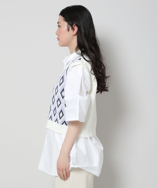 ALAND（エーランド）の「3.3Field Trip／ダイヤモンドニットベスト 2285580（ベスト・レディース・ライトグリーン/ラベンダー・FREE）」の9枚目の写真