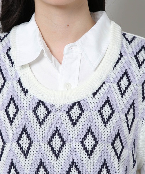 ALAND（エーランド）の「3.3Field Trip／ダイヤモンドニットベスト 2285580（ベスト・レディース・ライトグリーン/ラベンダー・FREE）」の11枚目の写真