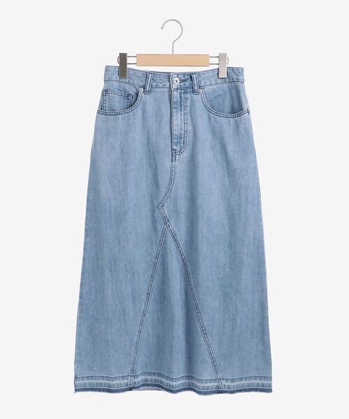 le.coeur blanc（ルクールブラン）の「デニムトラペーズスカート（デニムスカート・レディース・ブラック/ブルー・38/36）」の3枚目の写真