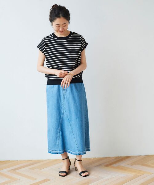 le.coeur blanc（ルクールブラン）の「デニムトラペーズスカート（デニムスカート・レディース・ブラック/ブルー・38/36）」の9枚目の写真