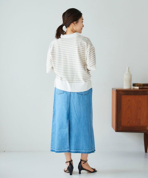 le.coeur blanc（ルクールブラン）の「デニムトラペーズスカート（デニムスカート・レディース・ブラック/ブルー・38/36）」の12枚目の写真