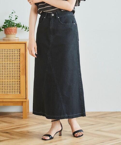 le.coeur blanc（ルクールブラン）の「デニムトラペーズスカート（デニムスカート・レディース・ブラック/ブルー・38/36）」の16枚目の写真