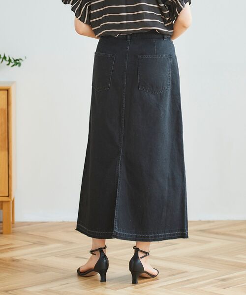 le.coeur blanc（ルクールブラン）の「デニムトラペーズスカート（デニムスカート・レディース・ブラック/ブルー・38/36）」の17枚目の写真