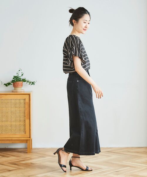 le.coeur blanc（ルクールブラン）の「デニムトラペーズスカート（デニムスカート・レディース・ブラック/ブルー・38/36）」の21枚目の写真