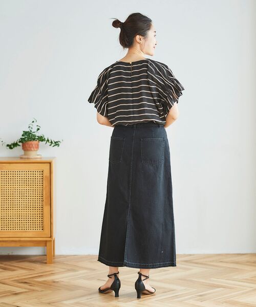 le.coeur blanc（ルクールブラン）の「デニムトラペーズスカート（デニムスカート・レディース・ブラック/ブルー・38/36）」の22枚目の写真