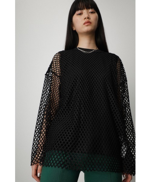 AZUL by moussy(アズールバイマウジー)の「2WAY MESH PULLOVER/2WAYメッシュプルオーバー(Tシャツ/カットソー・レディース・オフホワイト/イエロー系その他/ブラック・FREE)」の22枚目の写真