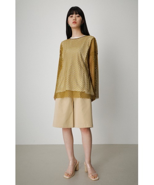 AZUL by moussy(アズールバイマウジー)の「2WAY MESH PULLOVER/2WAYメッシュプルオーバー(Tシャツ/カットソー・レディース・オフホワイト/イエロー系その他/ブラック・FREE)」の19枚目の写真