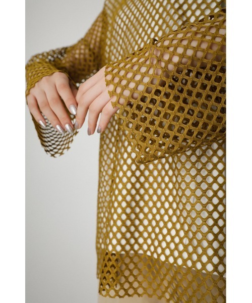AZUL by moussy(アズールバイマウジー)の「2WAY MESH PULLOVER/2WAYメッシュプルオーバー(Tシャツ/カットソー・レディース・オフホワイト/イエロー系その他/ブラック・FREE)」の11枚目の写真