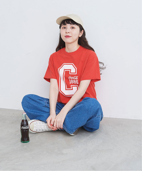 CHILD WOMAN(チャイルドウーマン)の「コカ・コーラコラボ 半袖Tシャツ(Tシャツ/カットソー・レディース・ブラック/レッド/サックスブルー/ピンク・FREE)」の1枚目の写真