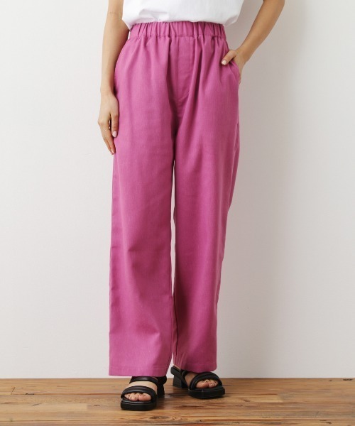 RODEO CROWNS WIDE BOWL（ロデオクラウンズワイドボウル）の「Natuly Linen リラックスパンツ（その他パンツ・レディース・ライトベージュ/ブラック/ダークオレンジ/ピンク・FREE）」の8枚目の写真