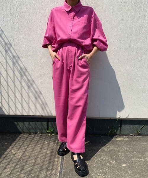 RODEO CROWNS WIDE BOWL（ロデオクラウンズワイドボウル）の「Natuly Linen リラックスパンツ（その他パンツ・レディース・ライトベージュ/ブラック/ダークオレンジ/ピンク・FREE）」の9枚目の写真