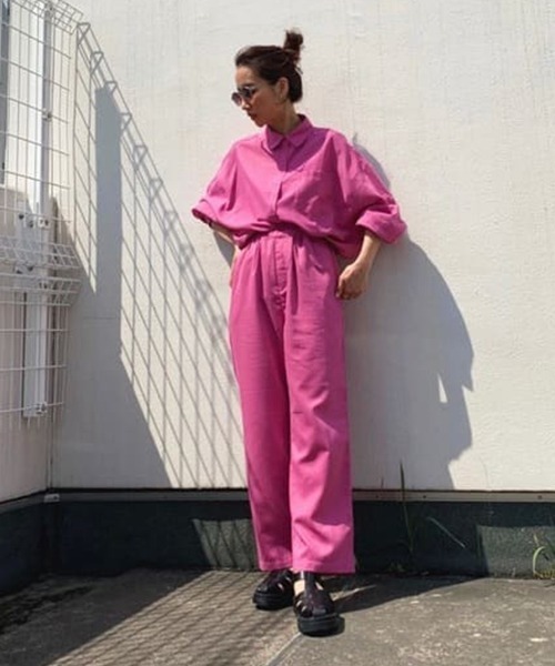 RODEO CROWNS WIDE BOWL（ロデオクラウンズワイドボウル）の「Natuly Linen リラックスパンツ（その他パンツ・レディース・ライトベージュ/ブラック/ダークオレンジ/ピンク・FREE）」の10枚目の写真