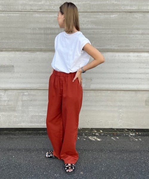 RODEO CROWNS WIDE BOWL（ロデオクラウンズワイドボウル）の「Natuly Linen リラックスパンツ（その他パンツ・レディース・ライトベージュ/ブラック/ダークオレンジ/ピンク・FREE）」の15枚目の写真