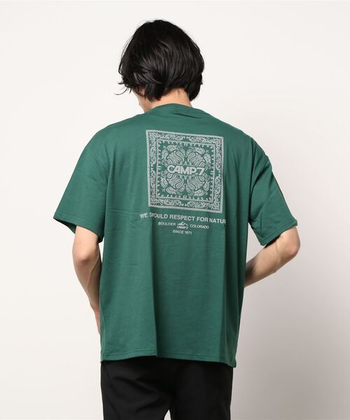 CAMP7（キャンプセブン）の「【CAMP7】ペイズリーボックスＴシャツ（Tシャツ/カットソー・メンズ・ブラック/グリーン/ホワイト/オレンジ・S/M/XL/L）」の7枚目の写真