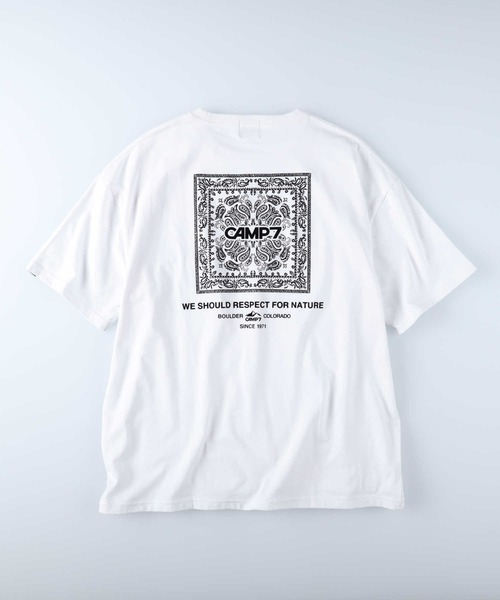 CAMP7（キャンプセブン）の「【CAMP7】ペイズリーボックスＴシャツ（Tシャツ/カットソー・メンズ・ブラック/グリーン/ホワイト/オレンジ・S/M/XL/L）」の15枚目の写真