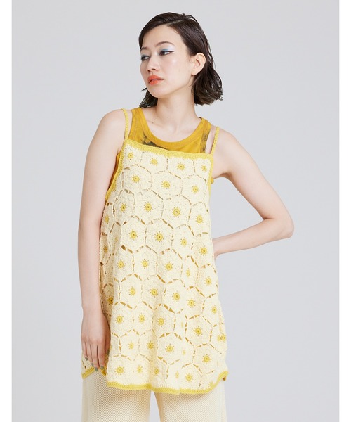 Little sunny bite（リトルサニーバイト）の「60's knit dress（その他トップス・レディース・ブルー/オレンジ/クリーム・FREE）」の2枚目の写真