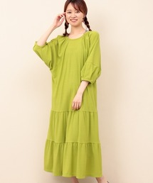 2WAY袖ボリュームティアードワンピース