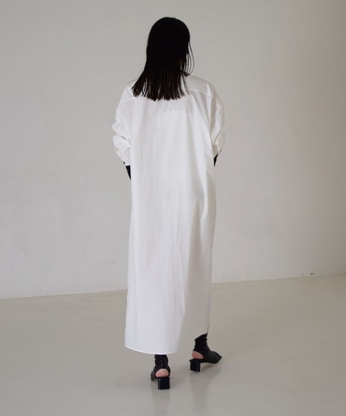 Marient（マリエント）の「タイプライターロングシャツOP/ワンピ（シャツワンピース・レディース・ホワイト/ホワイト×ブラック・FREE）」の19枚目の写真