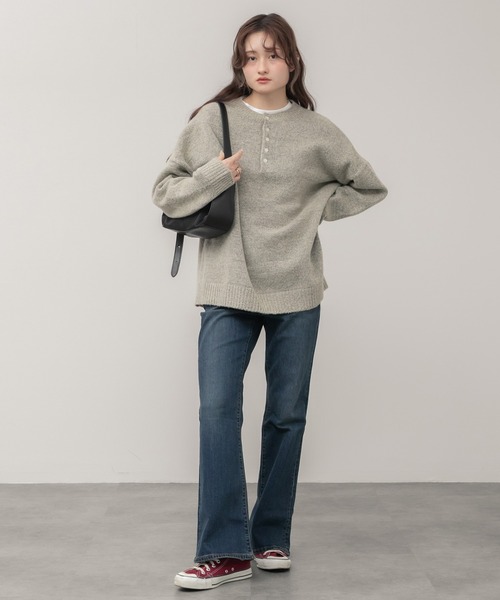 ラストネスト LAST NEST Logo Emb Henry Neck （Black） -FASCINATE