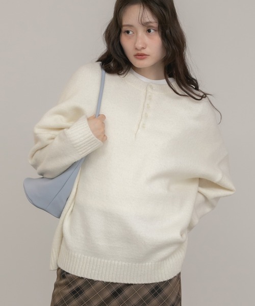 セール】【新色】《hideka select》ヘンリーネックオーバーサイズ