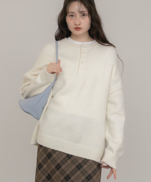 セール】【新色】《hideka select》ヘンリーネックオーバーサイズ