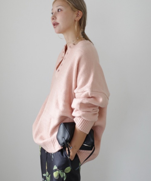 セール】【新色】《hideka select》ヘンリーネックオーバーサイズ