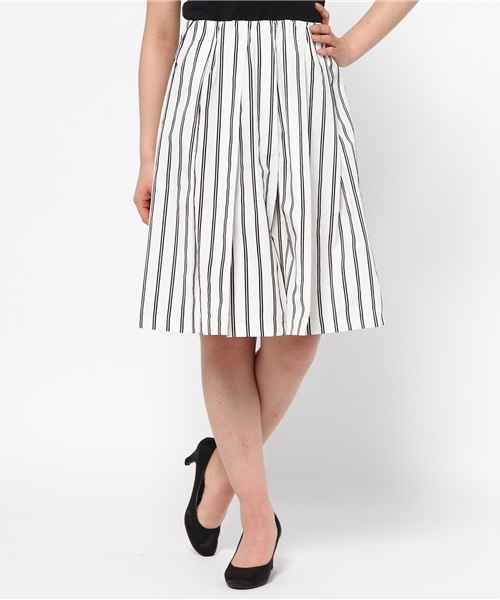 DISCOAT（ディスコート）の「【Discoat】ダンプストライプスカート（スカート・レディース・ホワイト/カーキ・ﾌﾘ-）」の2枚目の写真