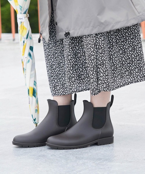 Wpc.(ダブリュピーシー)の「【Wpc.】サイドゴアレインブーツ(レインシューズ・レディース・ブラック/ダークブラウン・L/M/S)」の2枚目の写真