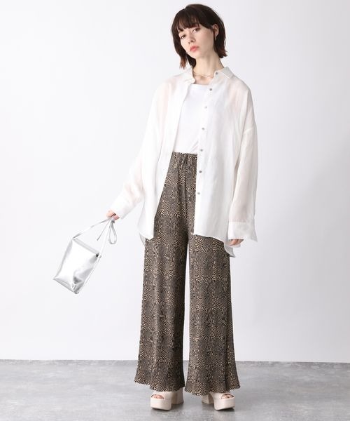 JEANASIS（ジーナシス）の「TリネンレギュラーシャツLS/347307（シャツ/ブラウス・レディース・ホワイト/ブラック/オレンジ/グリーン系その他・FREE）」の5枚目の写真