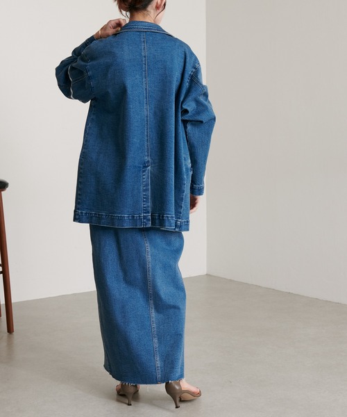 COLLAGE GALLARDAGALANTE(コラージュガリャルダガランテ)の「スランティングスカート/Q.anos/キュアノス(デニムスカート・レディース・ブルー・1/0)」の21枚目の写真