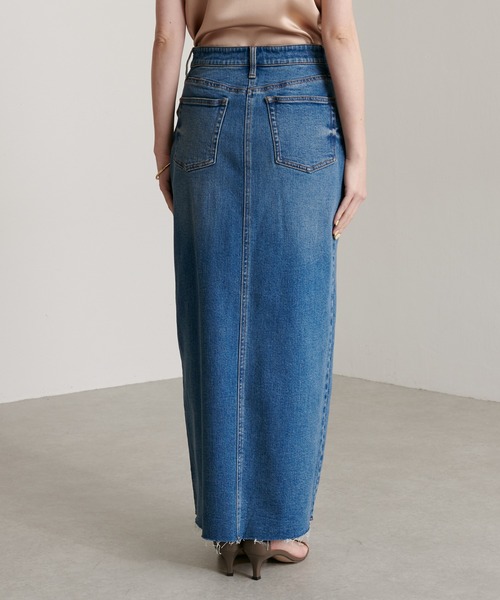 COLLAGE GALLARDAGALANTE(コラージュガリャルダガランテ)の「スランティングスカート/Q.anos/キュアノス(デニムスカート・レディース・ブルー・1/0)」の20枚目の写真