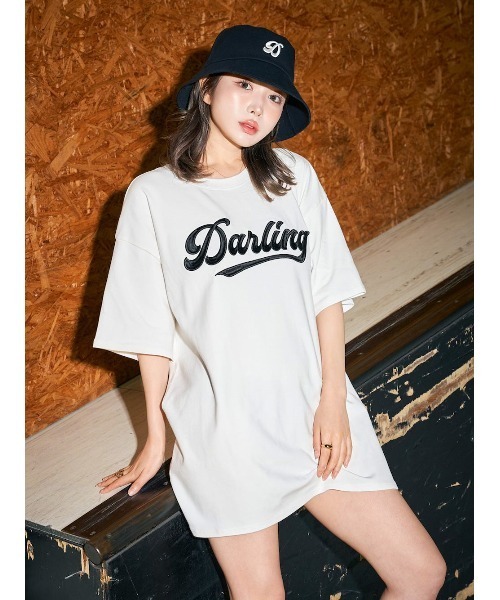 Darich(ダーリッチ)の「ボックスDRビッグTシャツ(Tシャツ/カットソー・レディース・ホワイト/ピンク/モカ・FREE)」の2枚目の写真