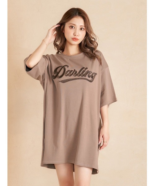 Darich(ダーリッチ)の「ボックスDRビッグTシャツ(Tシャツ/カットソー・レディース・ホワイト/ピンク/モカ・FREE)」の3枚目の写真