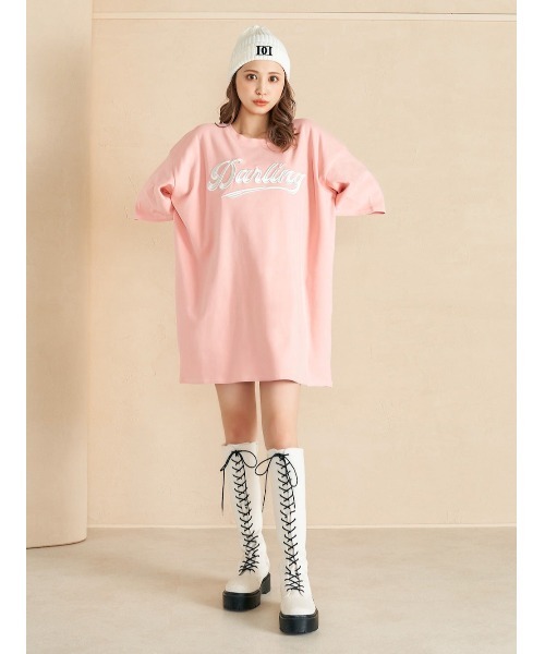 Darich(ダーリッチ)の「ボックスDRビッグTシャツ(Tシャツ/カットソー・レディース・ホワイト/ピンク/モカ・FREE)」の15枚目の写真