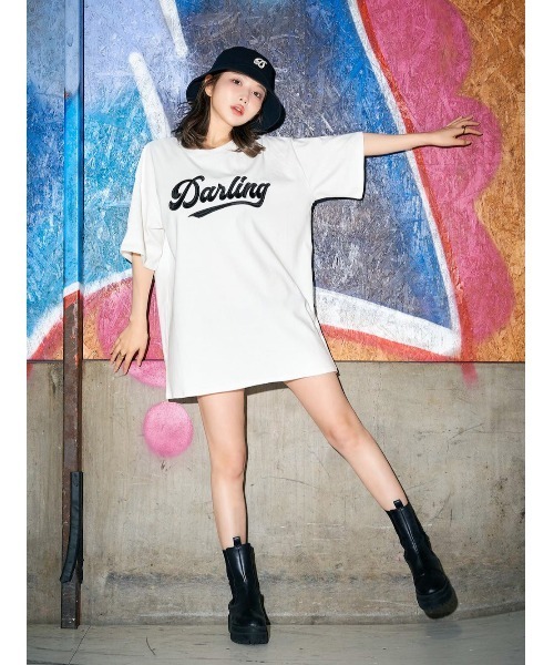 Darich(ダーリッチ)の「ボックスDRビッグTシャツ(Tシャツ/カットソー・レディース・ホワイト/ピンク/モカ・FREE)」の13枚目の写真