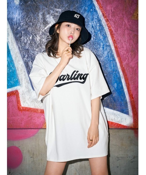 Darich(ダーリッチ)の「ボックスDRビッグTシャツ(Tシャツ/カットソー・レディース・ホワイト/ピンク/モカ・FREE)」の6枚目の写真