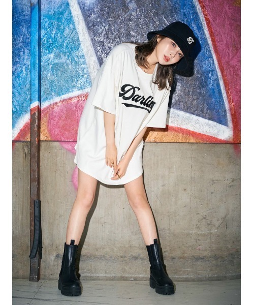 Darich(ダーリッチ)の「ボックスDRビッグTシャツ(Tシャツ/カットソー・レディース・ホワイト/ピンク/モカ・FREE)」の10枚目の写真