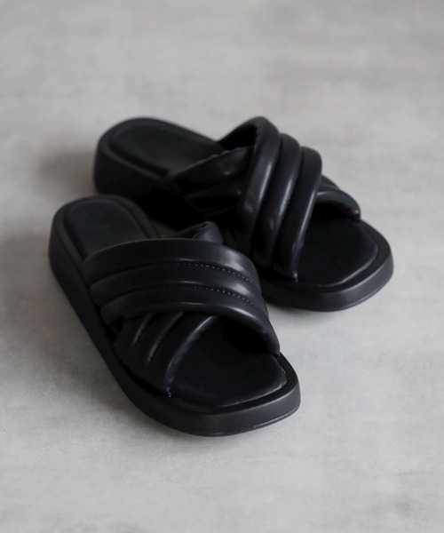 Bonjour Sagan(ボンジュールサガン)の「クロスストラップクッションサンダル(サンダル・レディース・ブラック・S/M/L)」の10枚目の写真