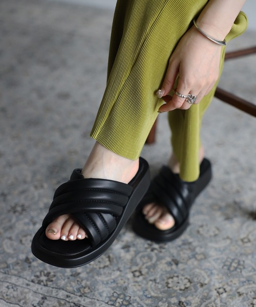 Bonjour Sagan(ボンジュールサガン)の「クロスストラップクッションサンダル(サンダル・レディース・ブラック・S/M/L)」の14枚目の写真