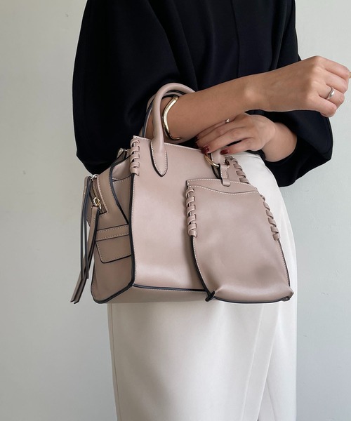 CAPRICIEUX LE'MAGE(カプリシューレマージュ)の「スマホショルダー3セットバッグ(ハンドバッグ・レディース・ブラウン/オフホワイト/イエロー/ベージュ/ブラック・FREE)」の4枚目の写真