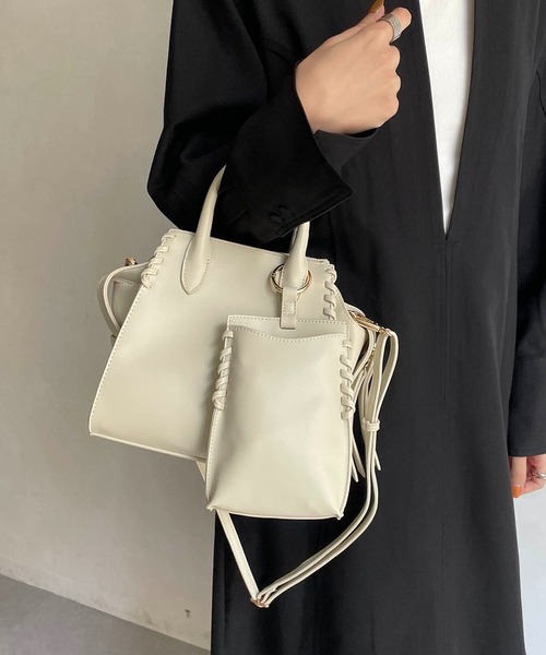 CAPRICIEUX LE'MAGE(カプリシューレマージュ)の「スマホショルダー3セットバッグ(ハンドバッグ・レディース・ブラウン/オフホワイト/イエロー/ベージュ/ブラック・FREE)」の2枚目の写真