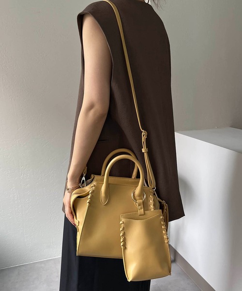 CAPRICIEUX LE'MAGE(カプリシューレマージュ)の「スマホショルダー3セットバッグ(ハンドバッグ・レディース・ブラウン/オフホワイト/イエロー/ベージュ/ブラック・FREE)」の13枚目の写真