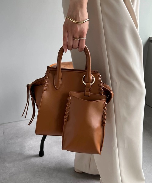 CAPRICIEUX LE'MAGE(カプリシューレマージュ)の「スマホショルダー3セットバッグ(ハンドバッグ・レディース・ブラウン/オフホワイト/イエロー/ベージュ/ブラック・FREE)」の9枚目の写真