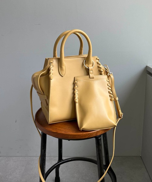 CAPRICIEUX LE'MAGE(カプリシューレマージュ)の「スマホショルダー3セットバッグ(ハンドバッグ・レディース・ブラウン/オフホワイト/イエロー/ベージュ/ブラック・FREE)」の6枚目の写真