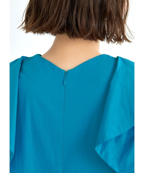 STYLE DELI（スタイルデリ）の「ダブルフリルスリーブワンピース（ワンピース・レディース・ブラック/ターコイズブルー・01/02）」の11枚目の写真