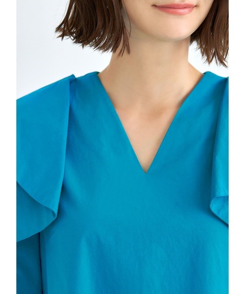 STYLE DELI（スタイルデリ）の「ダブルフリルスリーブワンピース（ワンピース・レディース・ブラック/ターコイズブルー・01/02）」の14枚目の写真