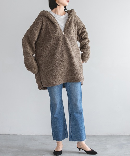 A part by（アパートバイ）の「【WEB限定アイテム】ボアハーフジップ