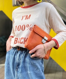 mi via loca | シアーリンガーロゴ７分袖Tシャツ(Tシャツ/カットソー)